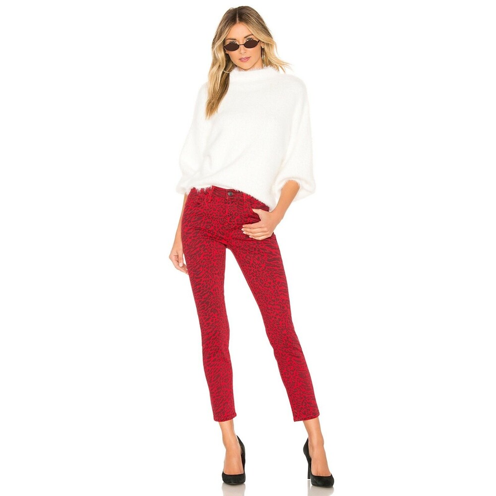 Current/Elliott The Stiletto Animal Print Skinny Denim Jeans